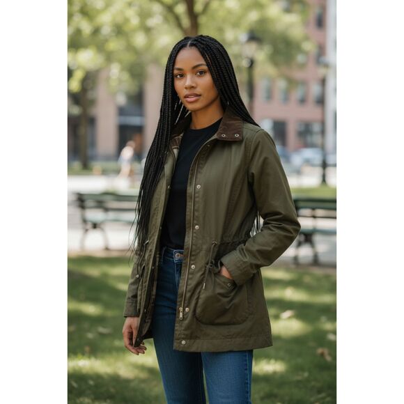 L.L.Bean Jackets & Blazers - L.L.Bean Women's British Millerain Waxed Cotton Thinsulate Field Jacket Olive M